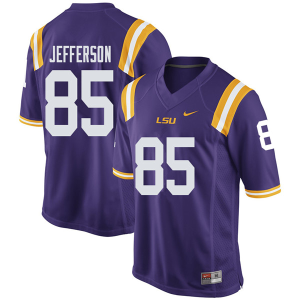Men #85 Justin Jefferson LSU Tigers College Football Jerseys Sale-Purple